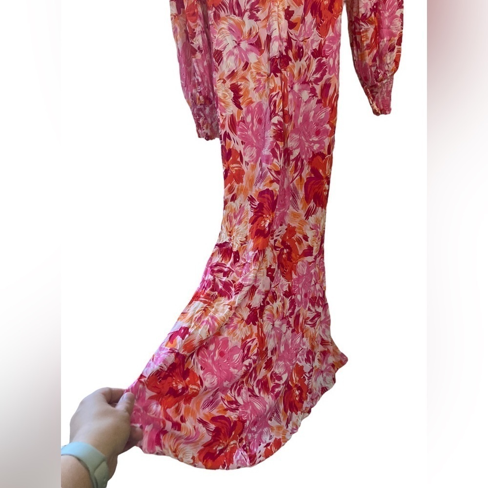 Esther & Co Mallarey Floral Midi Dress Size 6 NWT Pink Red Wedding Guest - Picture 8 of 16
